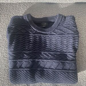 Knit fisherman sweater -navy